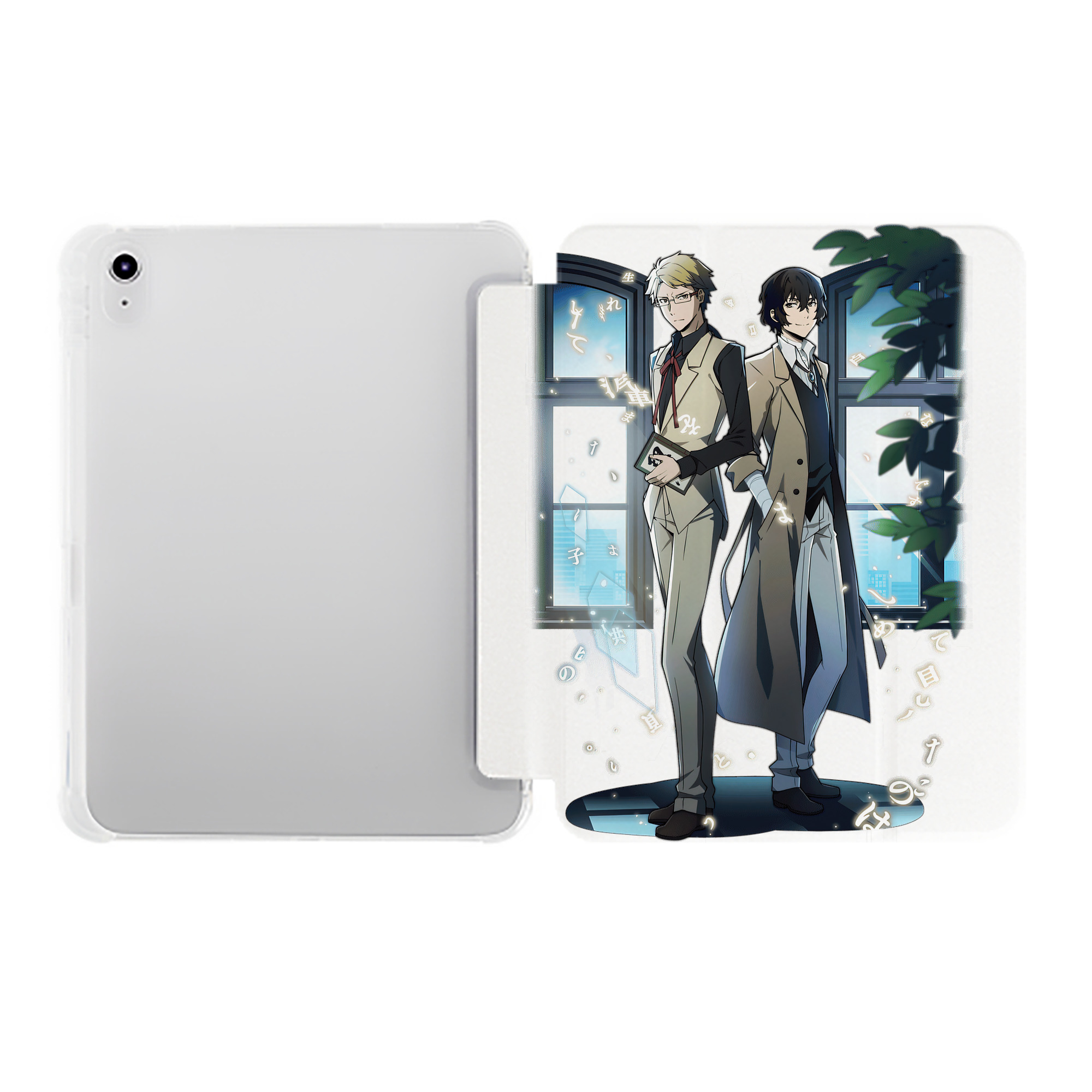 （画像用） 文豪ストレイドッグス Bungo Stray Dogs IPad ケース ペン収納付き 三つ折りスタンド PUレザー×シリコン 対応機種9.5/10.5/10.9インチ